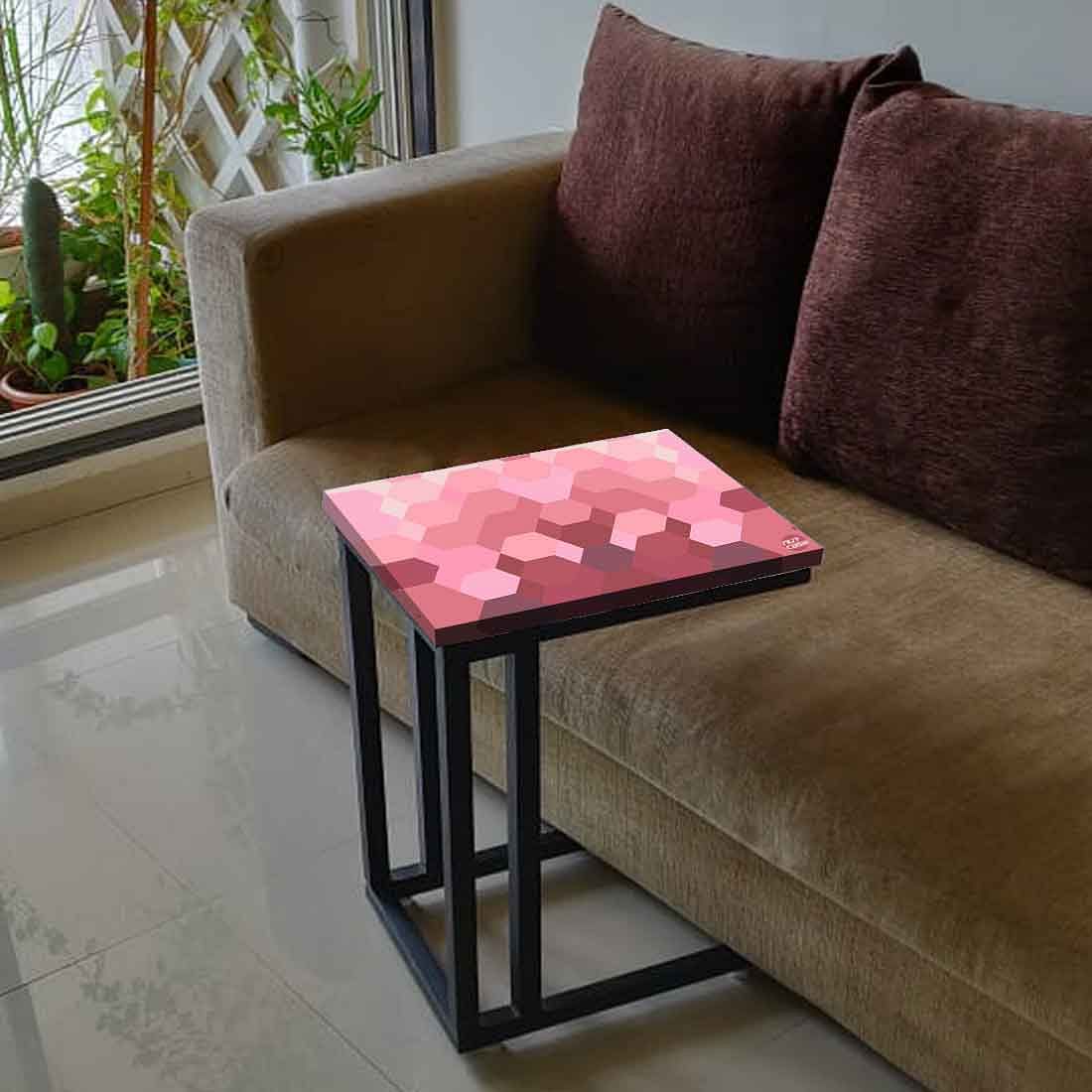 New Modern C Side Table - Hexagon Pink Pattern