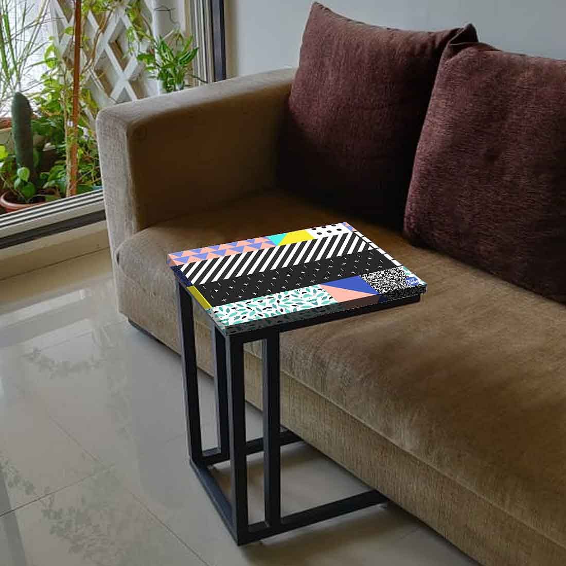 New Small C Side Table -  Line Pattern