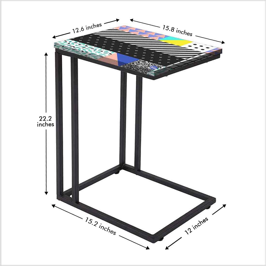 New Small C Side Table -  Line Pattern - Image 5