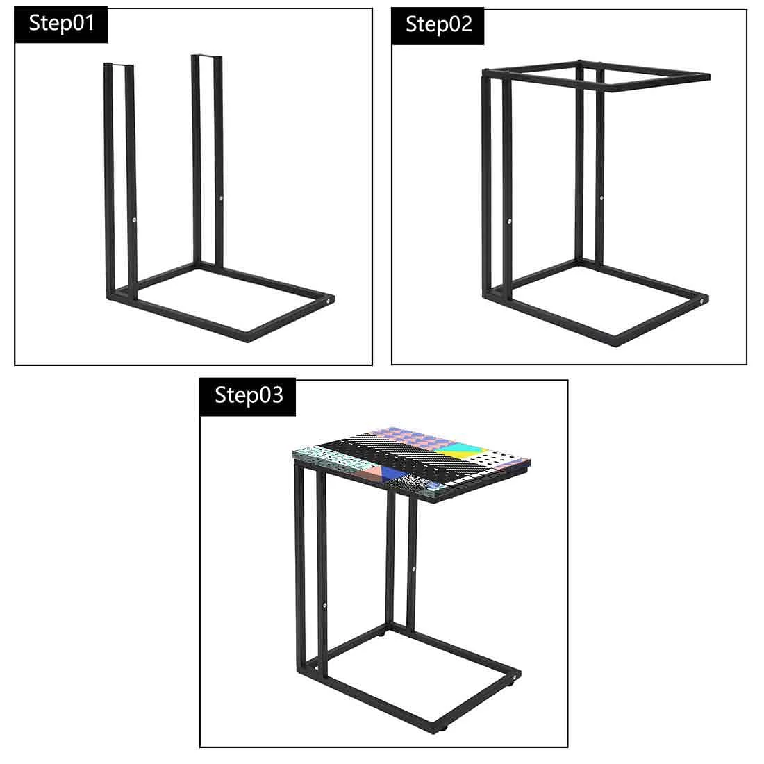 New Small C Side Table -  Line Pattern - Image 7