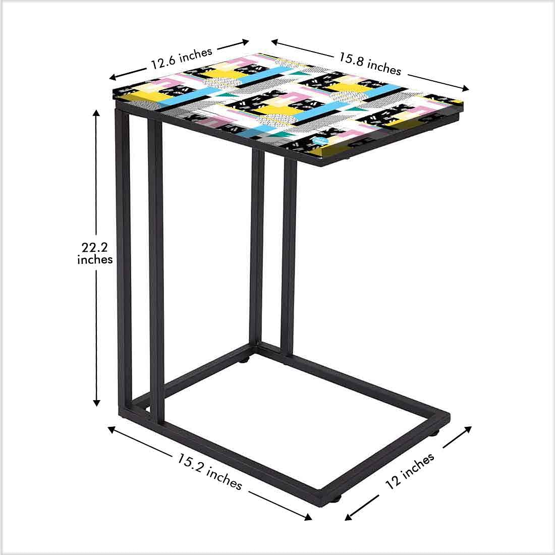 Modern C Shaped End Table - Mix Box Pattern - Image 5