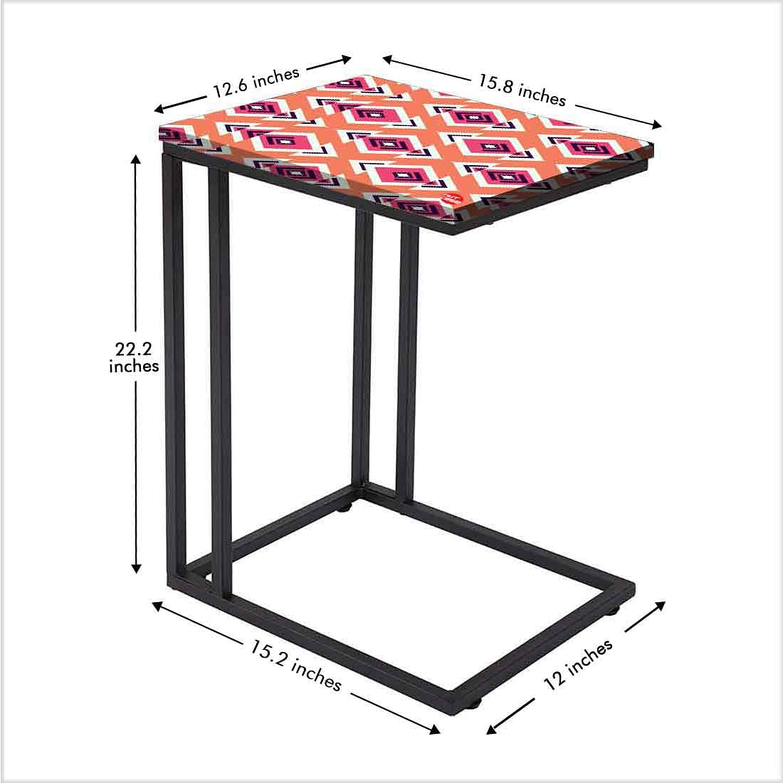C Shaped Outdoor Table For Sofa - Diamond Pattern - Image 5