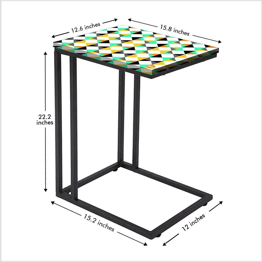 Metal Outdoor C Table For Sofa - Colorful Diamond Pattern - Image 5