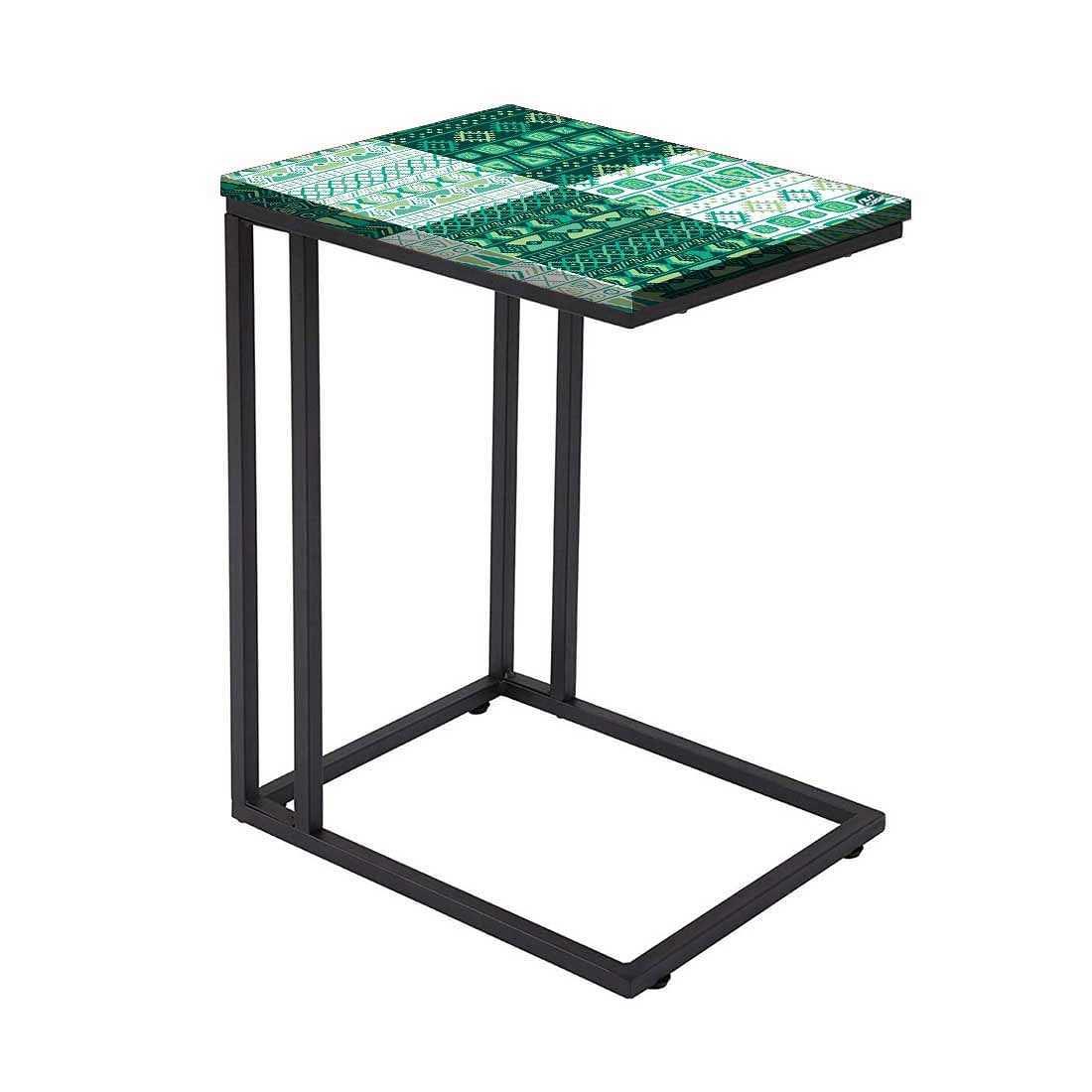 Small C Side Table For Sofa - Green Pattern - Image 2