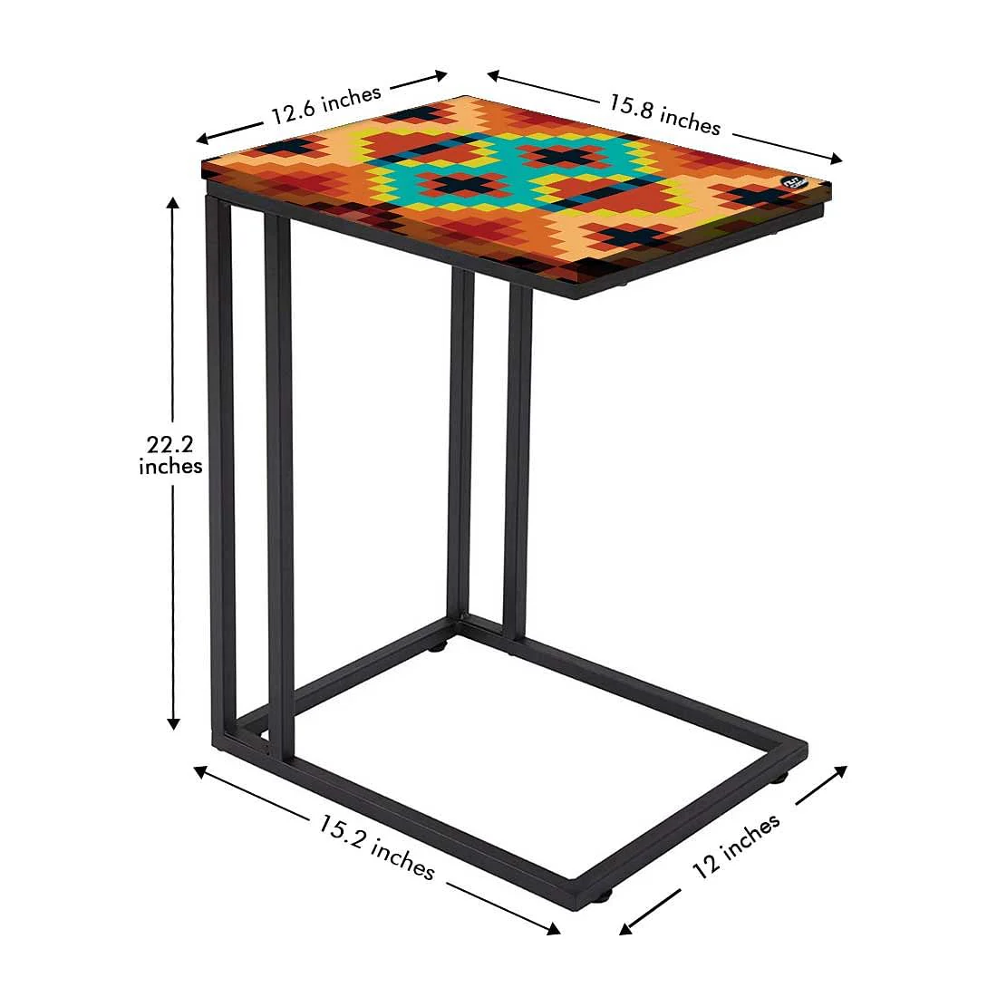 Latest Black C Shaped Table - Diamonds - Image 4