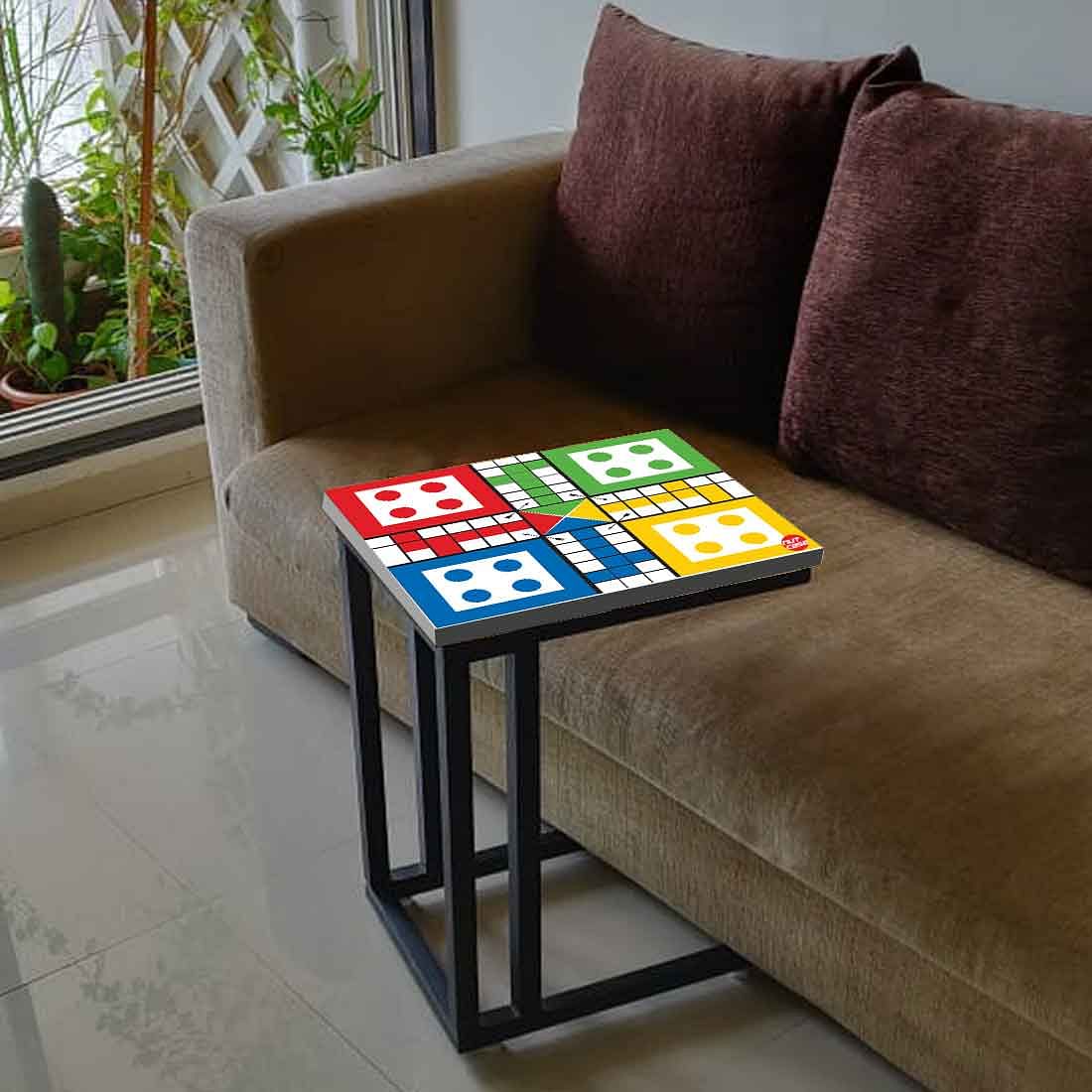 Designer White Metal C Table for Kids Children -Ludo