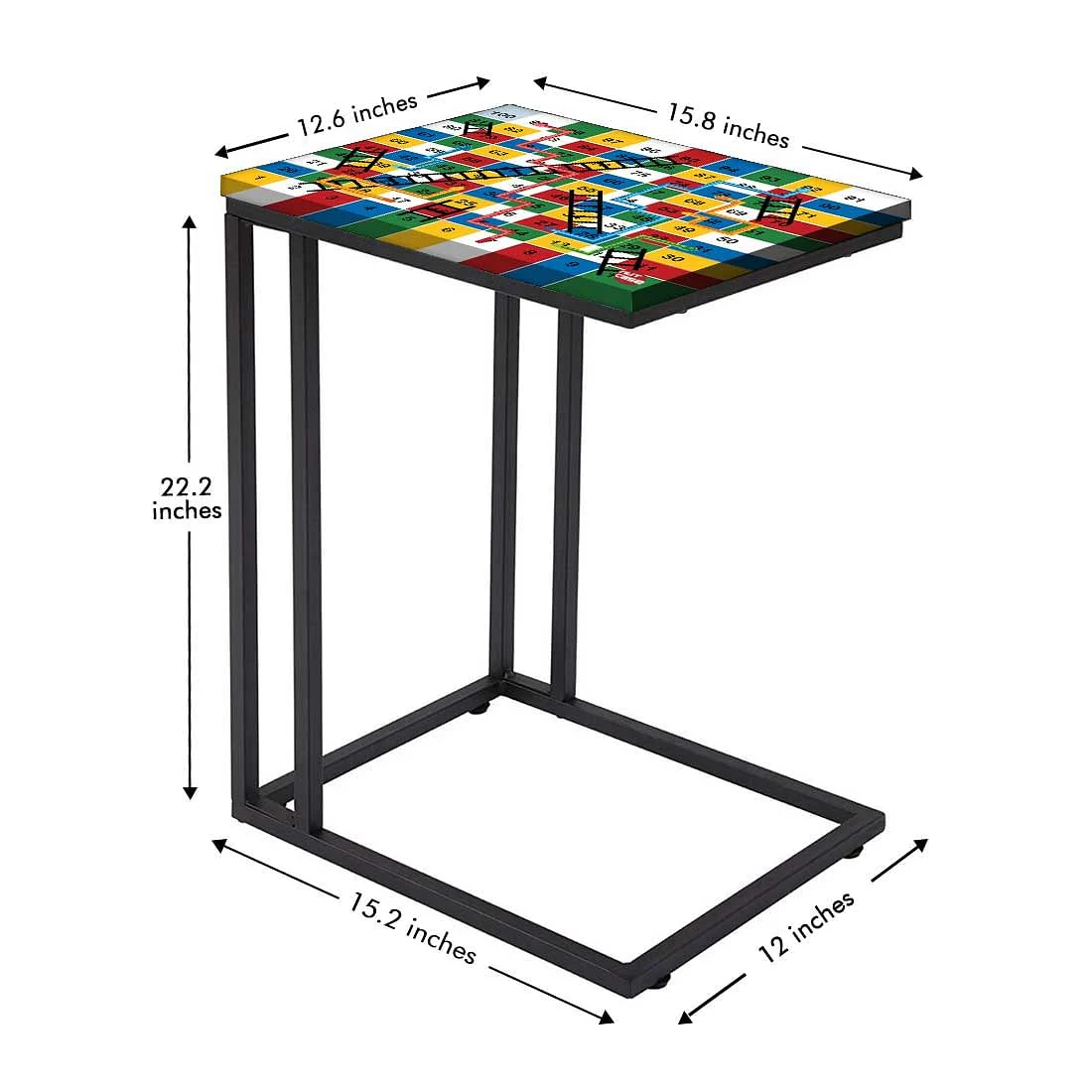 C Shaped Laptop Table for Kids -Snake & Ladder Multicolored - Image 5