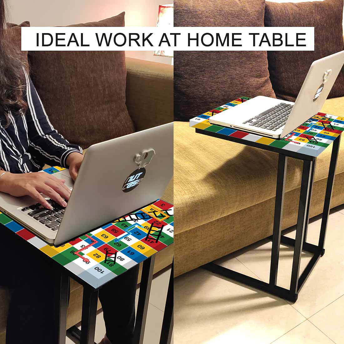C Shaped Laptop Table for Kids -Snake & Ladder Multicolored - Image 6
