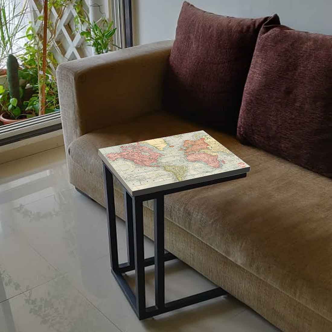 Beautiful Metal Sofa C Table - Vintage Map