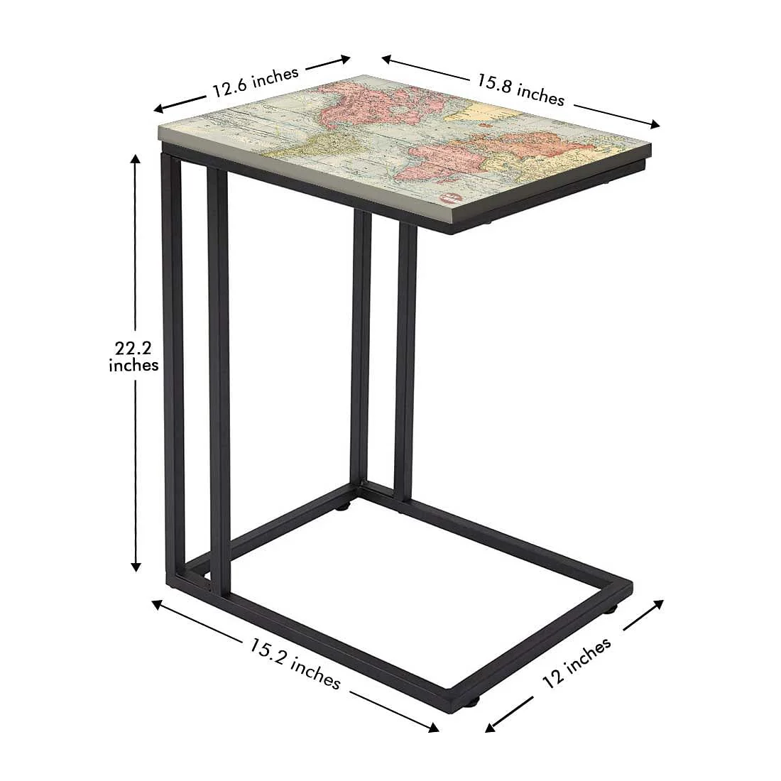 Beautiful Metal Sofa C Table - Vintage Map - Image 5