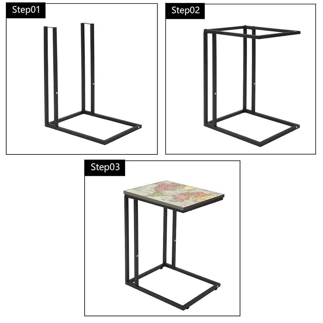 Beautiful Metal Sofa C Table - Vintage Map - Image 7