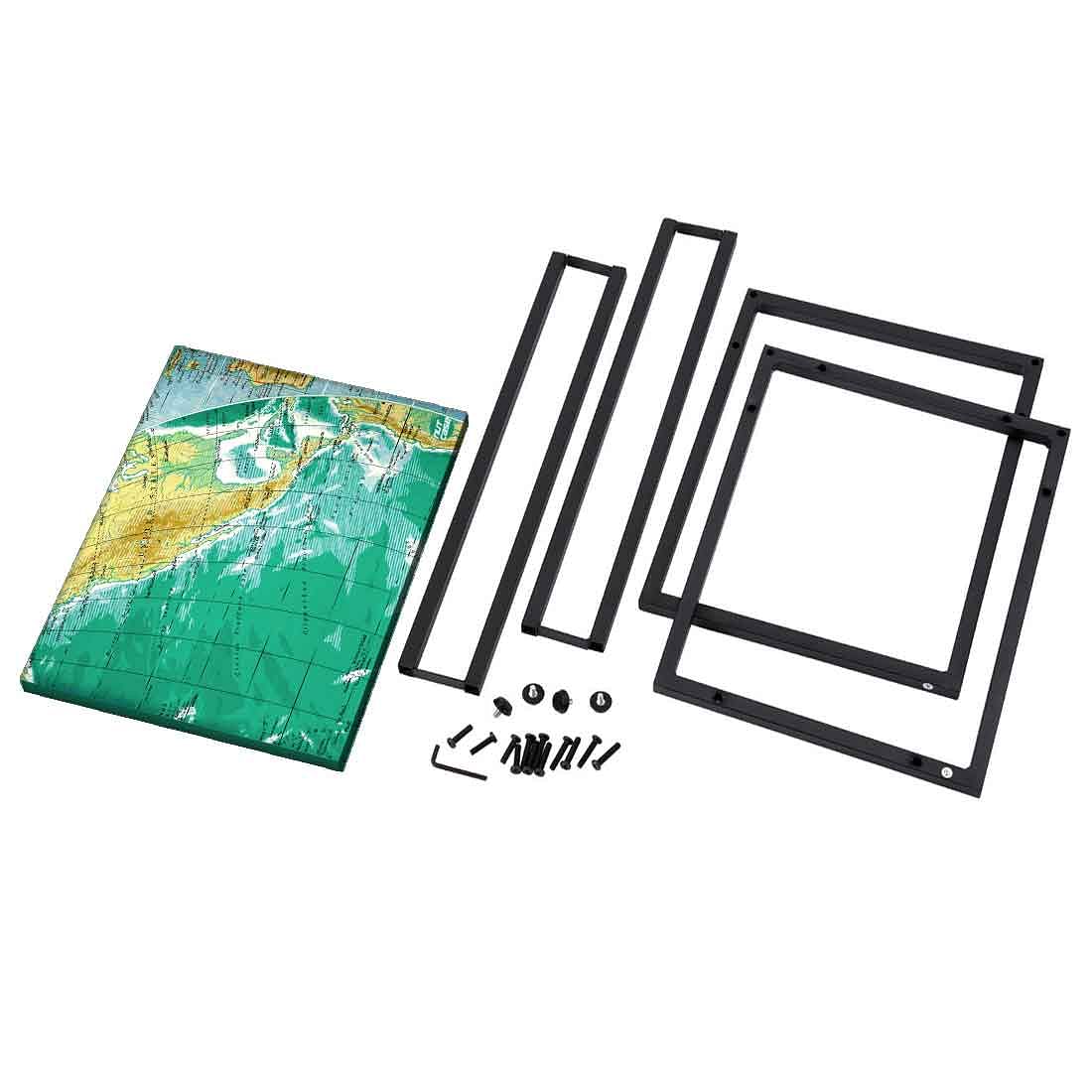 Designer Black C Shaped Table - Earth Map - Image 8