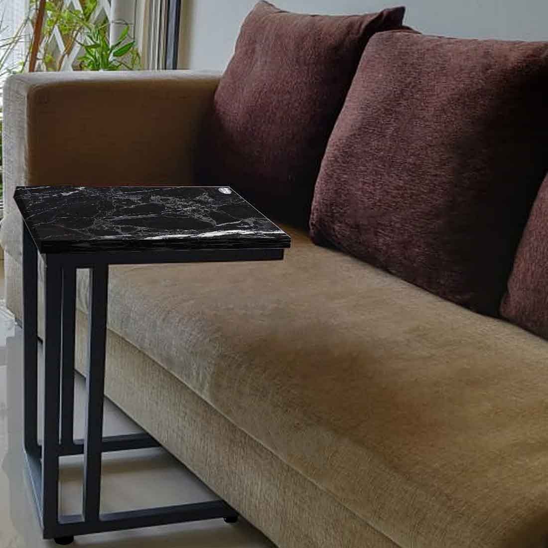 Marble C Metal Table -Digital Print - Not Real Marble -_Black Effect - Image 3