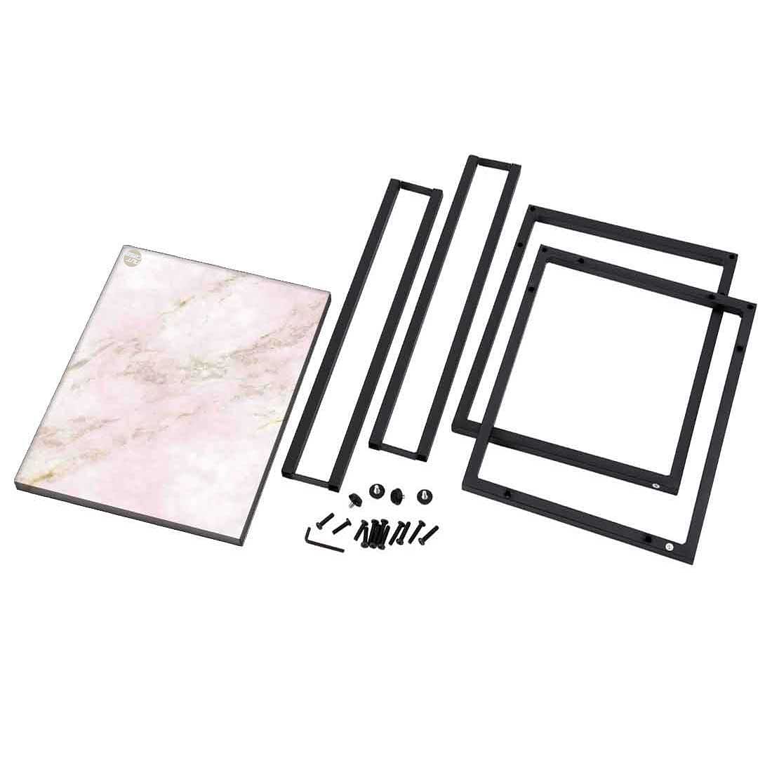 Marble C Shaped Table -Digital Print - Not Real Marble - Pink Effect - Image 8