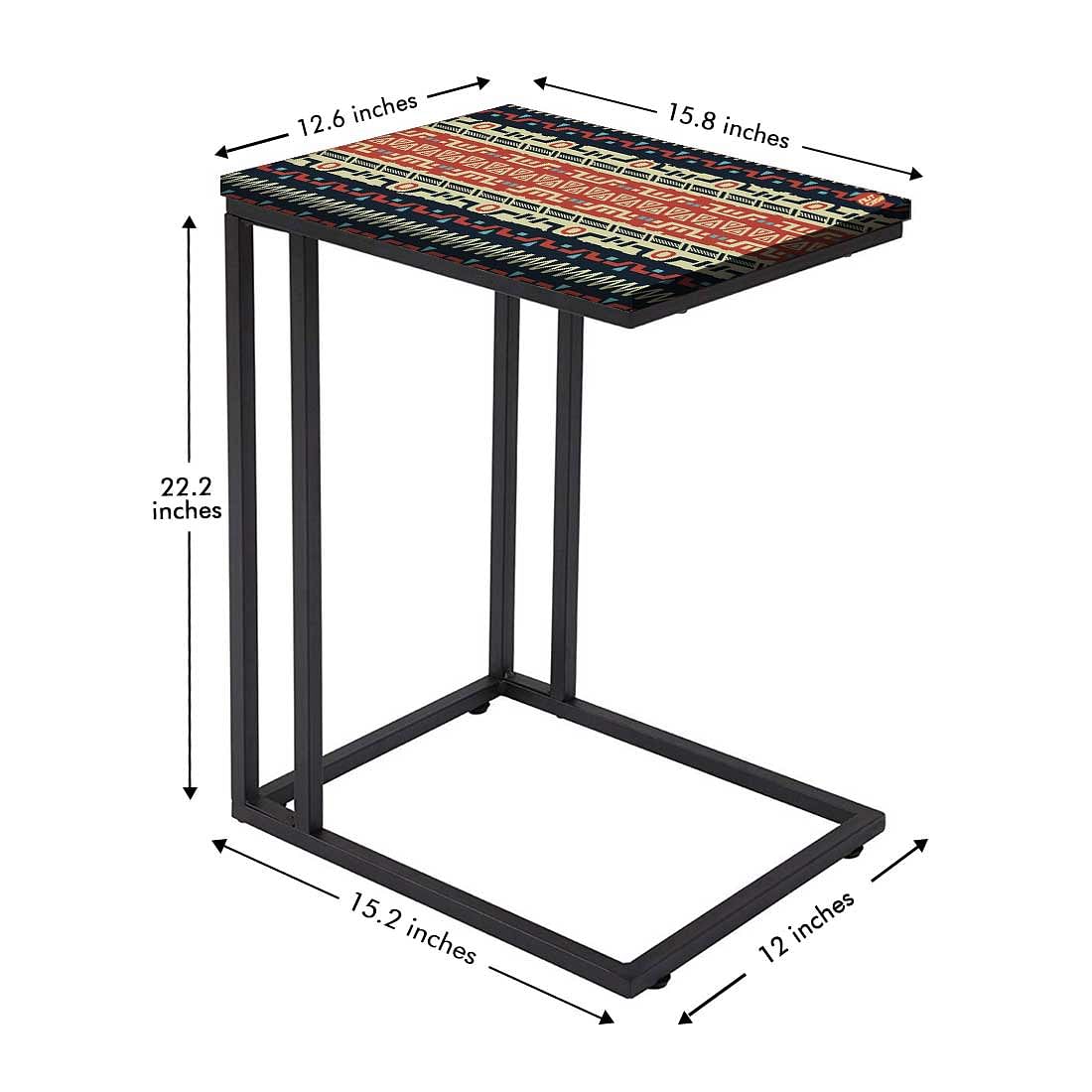 Black C Shaped Table For Sofa - Ethnic Design - Image 5