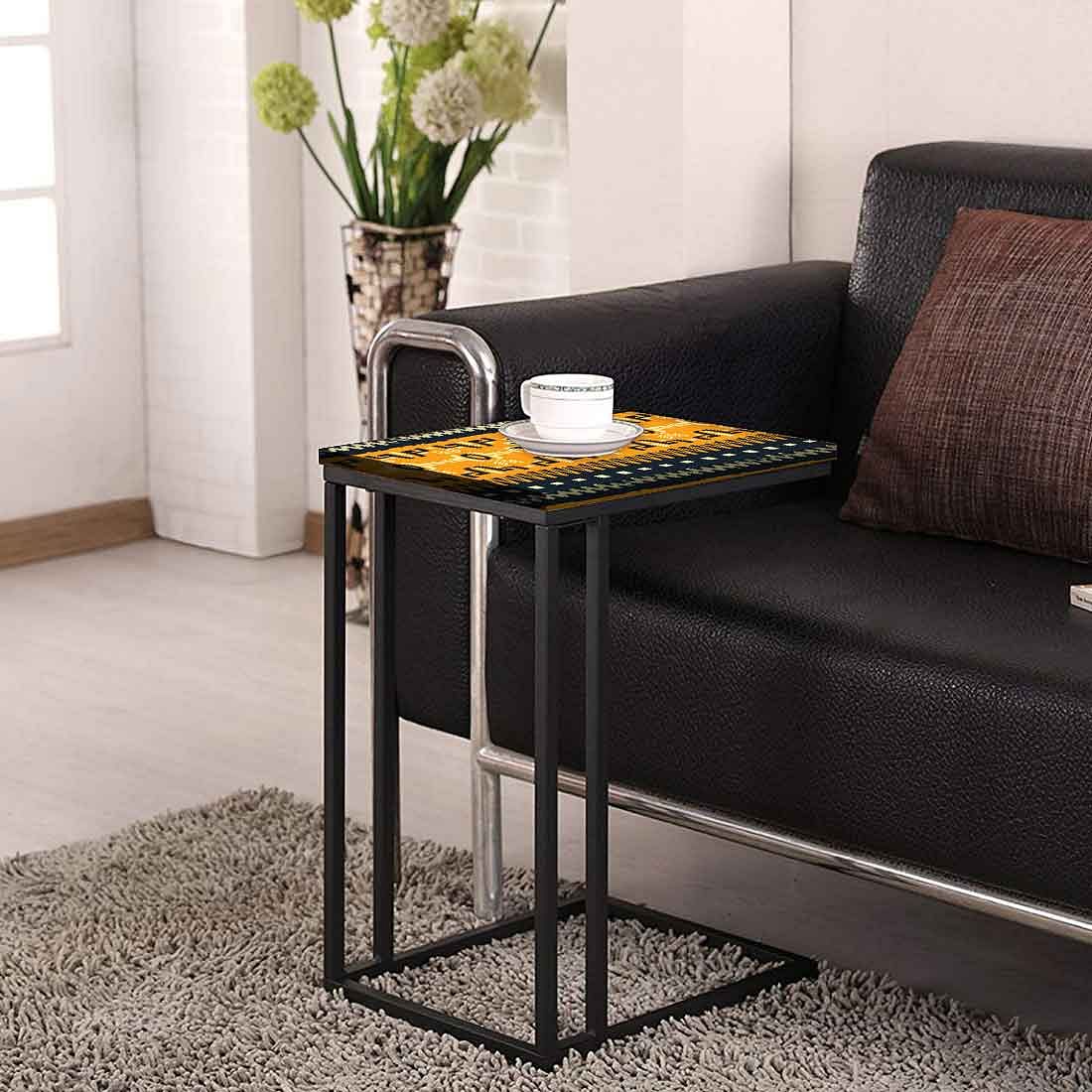 Metal C Shaped Table For Sofa - Beautiful Mexican Pattern - Image 4