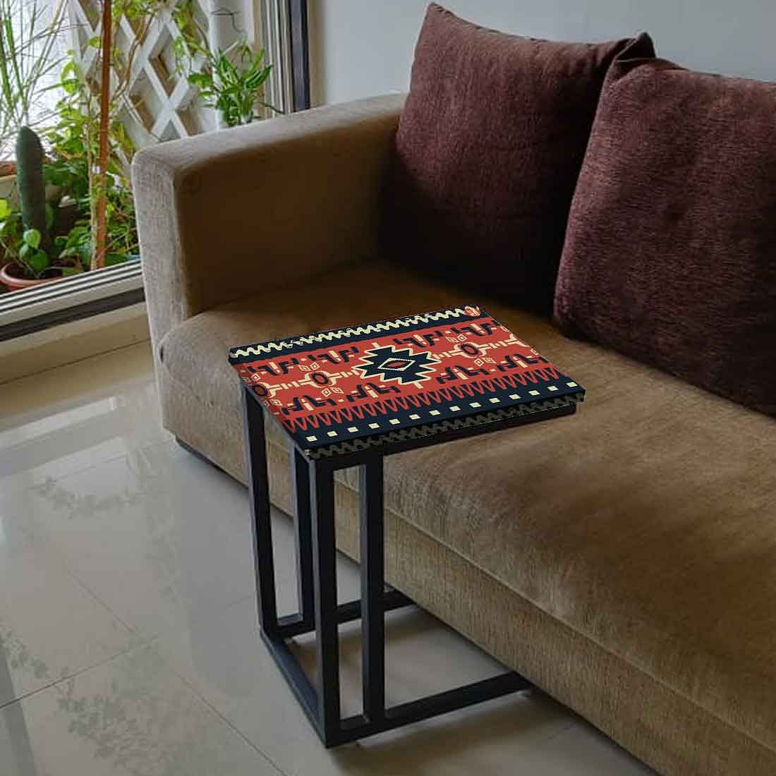 C SideTable For Sofa - Brown Mexican Pattern