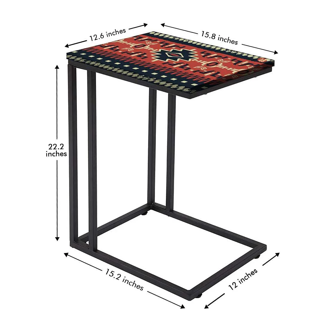 C SideTable For Sofa - Brown Mexican Pattern - Image 5