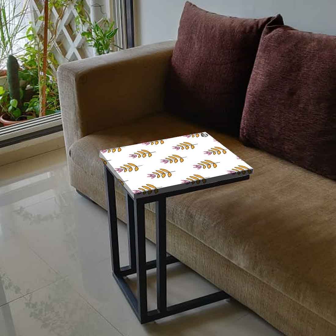 Floral C Shaped Table For Sofa - Ethnic Leaf