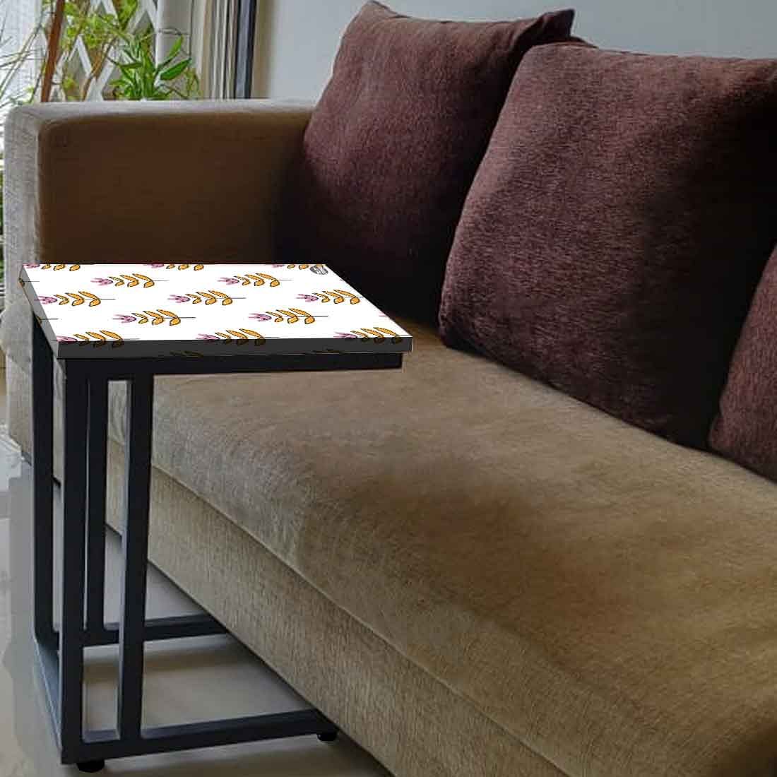 Floral C Shaped Table For Sofa - Ethnic Leaf - Image 3