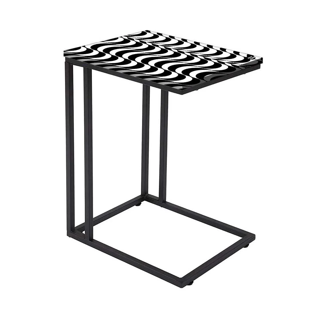 Designer High-field C Table -White Black Waves - Image 2