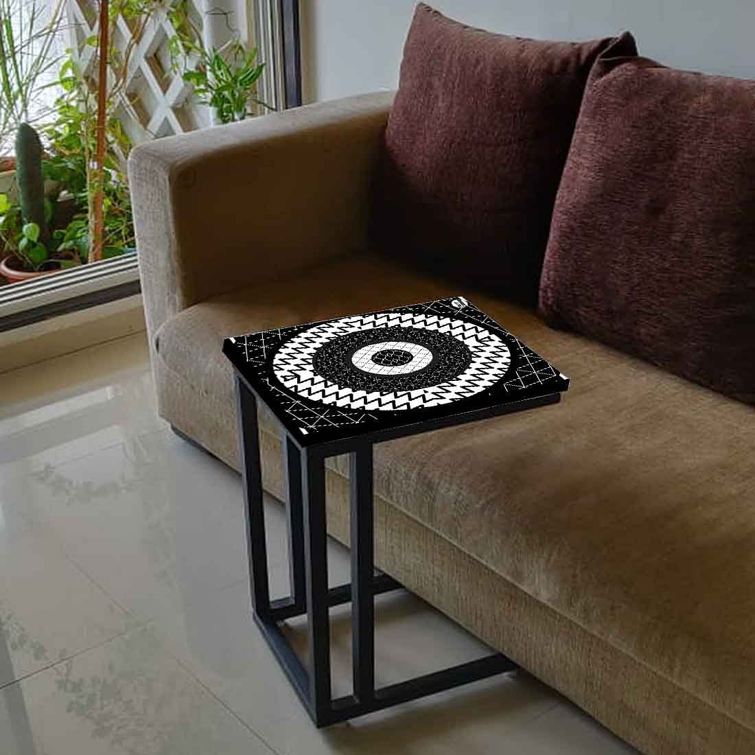 Designer Black Metal Sofa Table -Circle Black