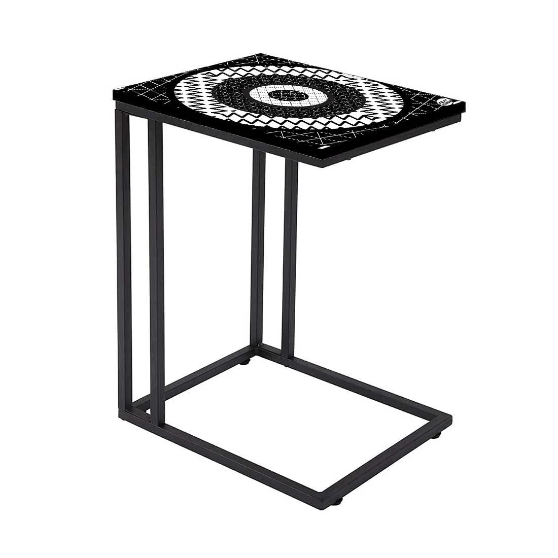 Designer Black Metal Sofa Table -Circle Black - Image 2