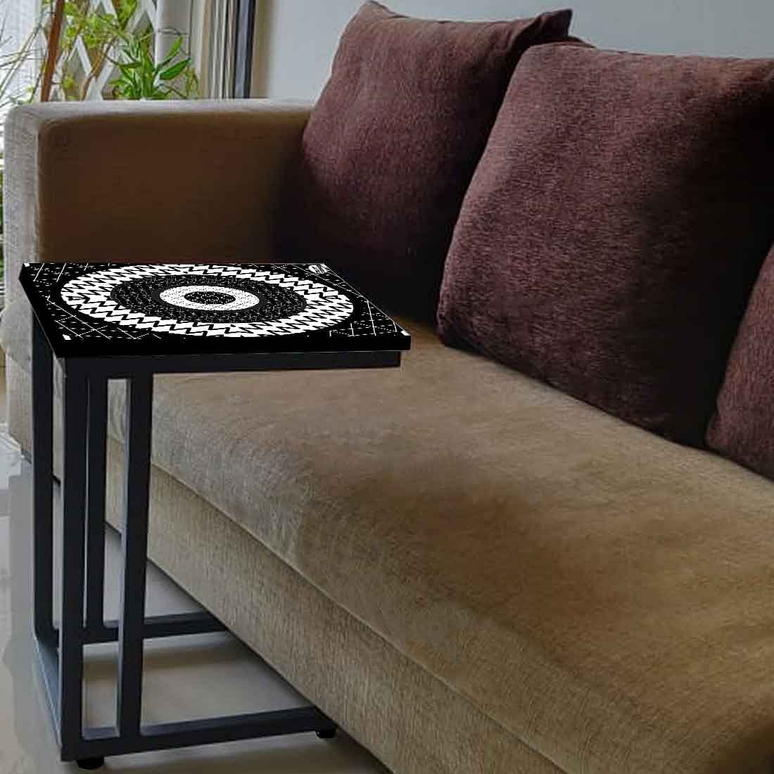 Designer Black Metal Sofa Table -Circle Black - Image 3