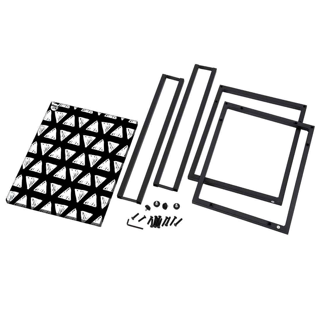Black Metal Sofa Table -Mini White Triangle - Image 8
