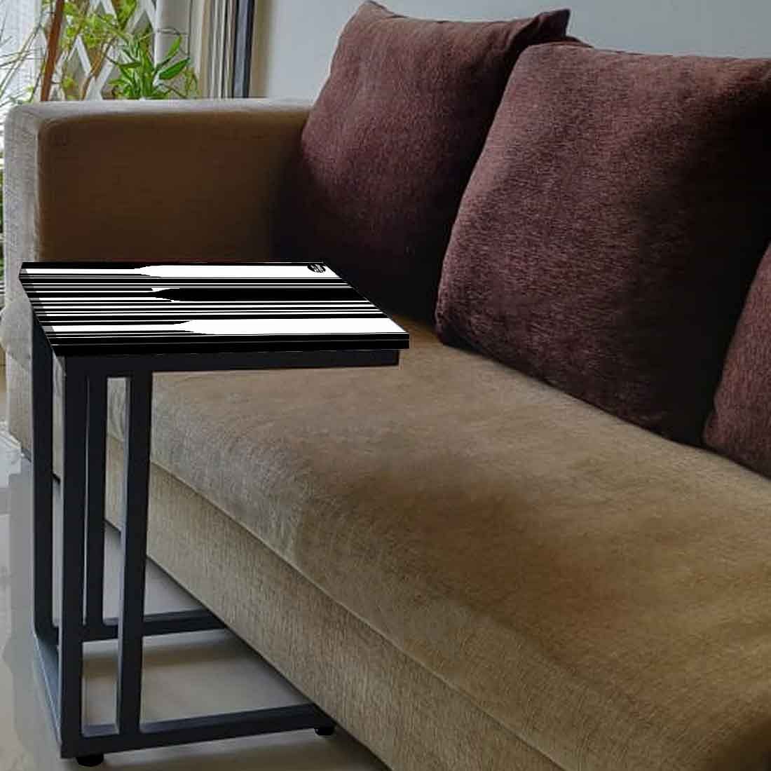 Designer Black C Side Table -Black White Pattern - Image 3