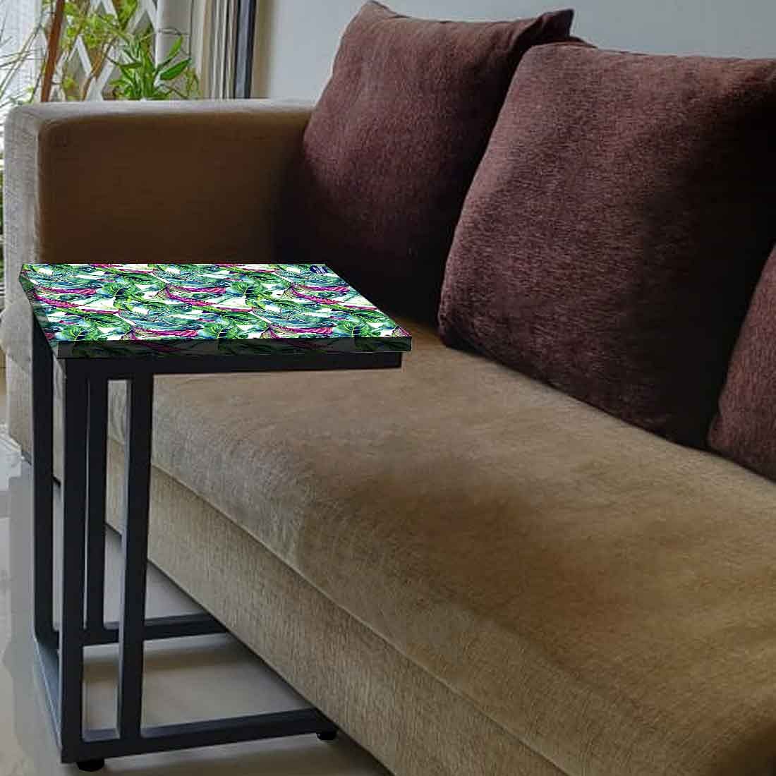 Latest Black Metal C Table - Green Banana Leaf - Image 3