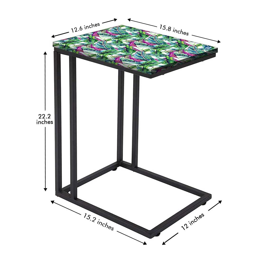 Latest Black Metal C Table - Green Banana Leaf - Image 5