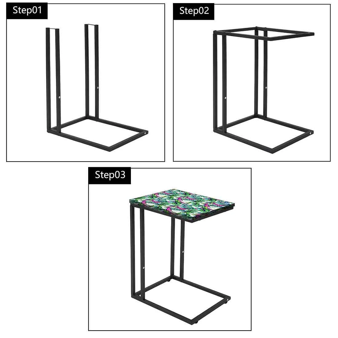 Latest Black Metal C Table - Green Banana Leaf - Image 7