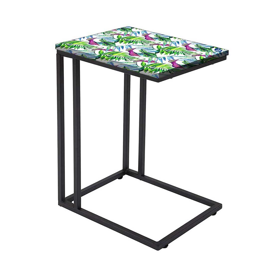 New Black Metal C Table - Green Purple Leaf - Image 2