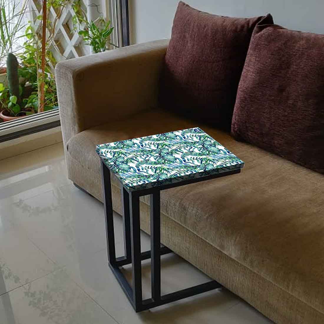 Designer Bedside C Table - Green Tropical Leaf