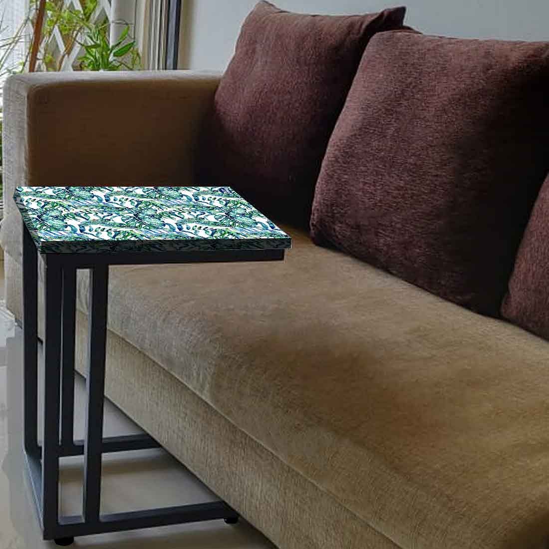 Designer Bedside C Table - Green Tropical Leaf - Image 3