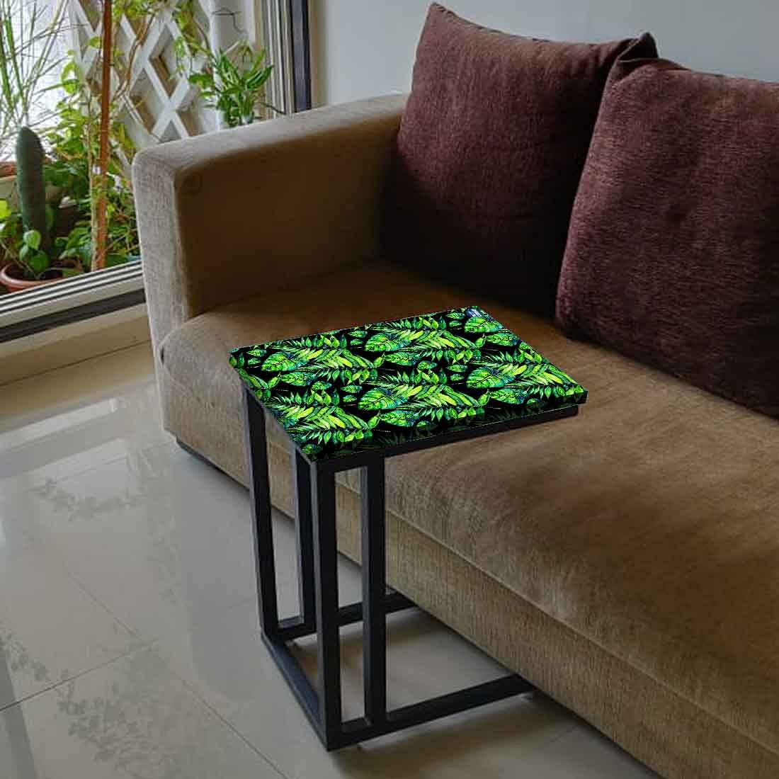 Small Metal C Table For Sofa - Green Tropical