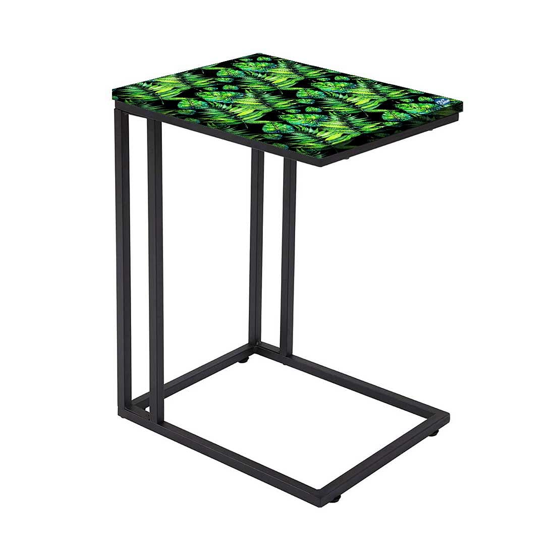 Small Metal C Table For Sofa - Green Tropical - Image 2