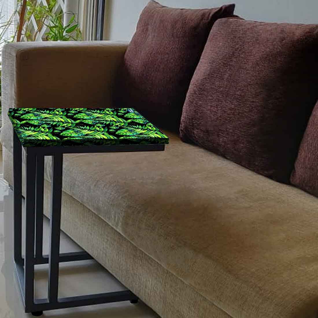 Small Metal C Table For Sofa - Green Tropical - Image 3