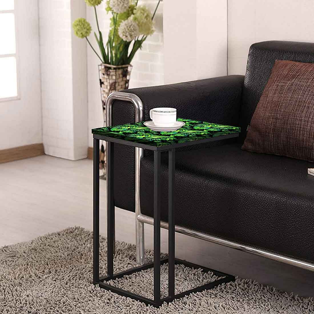 Small Metal C Table For Sofa - Green Tropical - Image 4