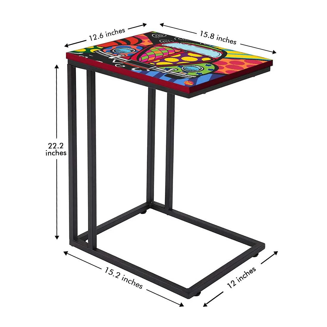 Designer C Shaped End-table - Retro Car - Image 5