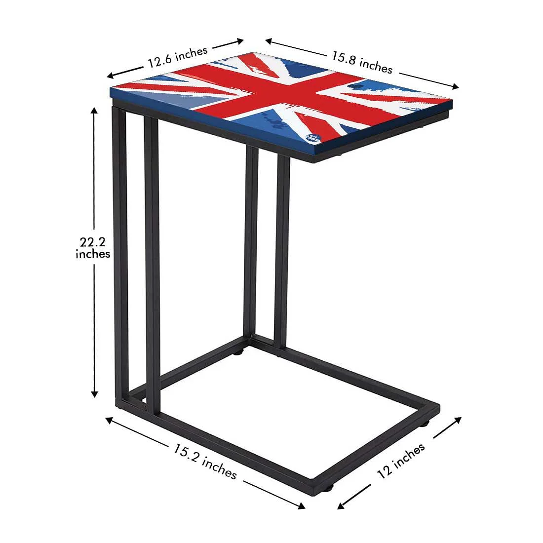 C Shaped End Table For Sofa - British Flag - Image 5