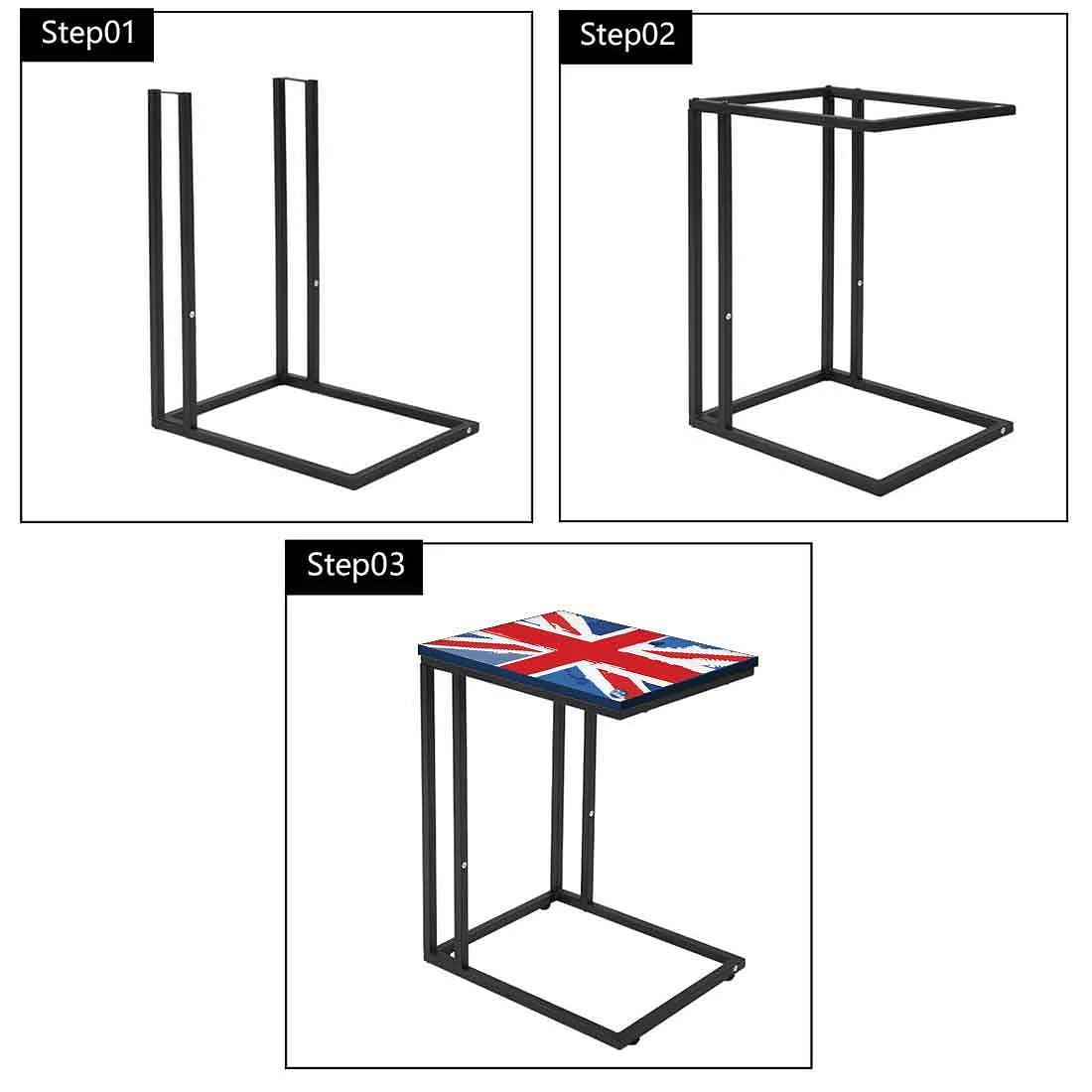 C Shaped End Table For Sofa - British Flag - Image 7