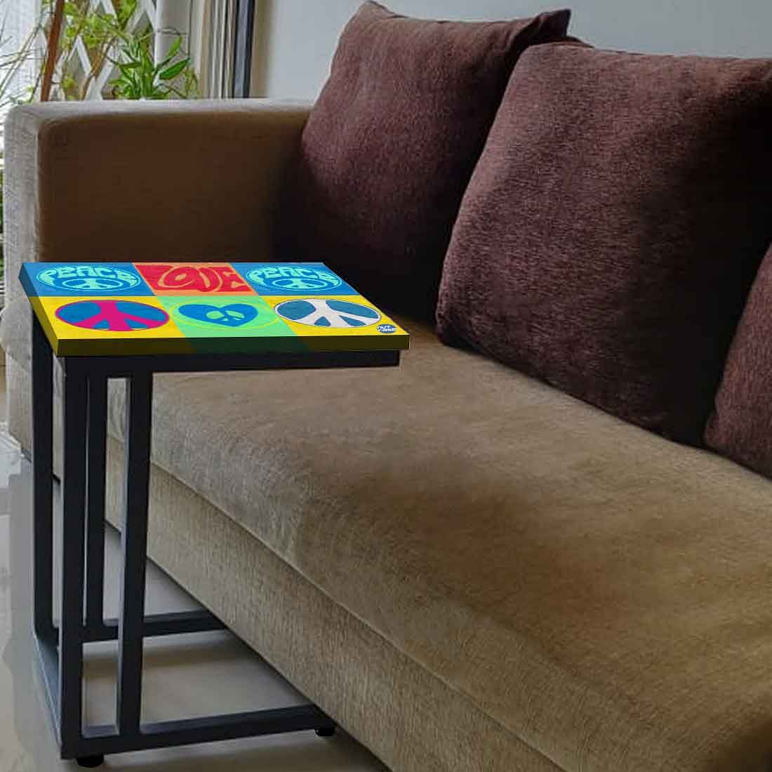 Latest C Shaped Coffee Table - Peace Love - Image 3