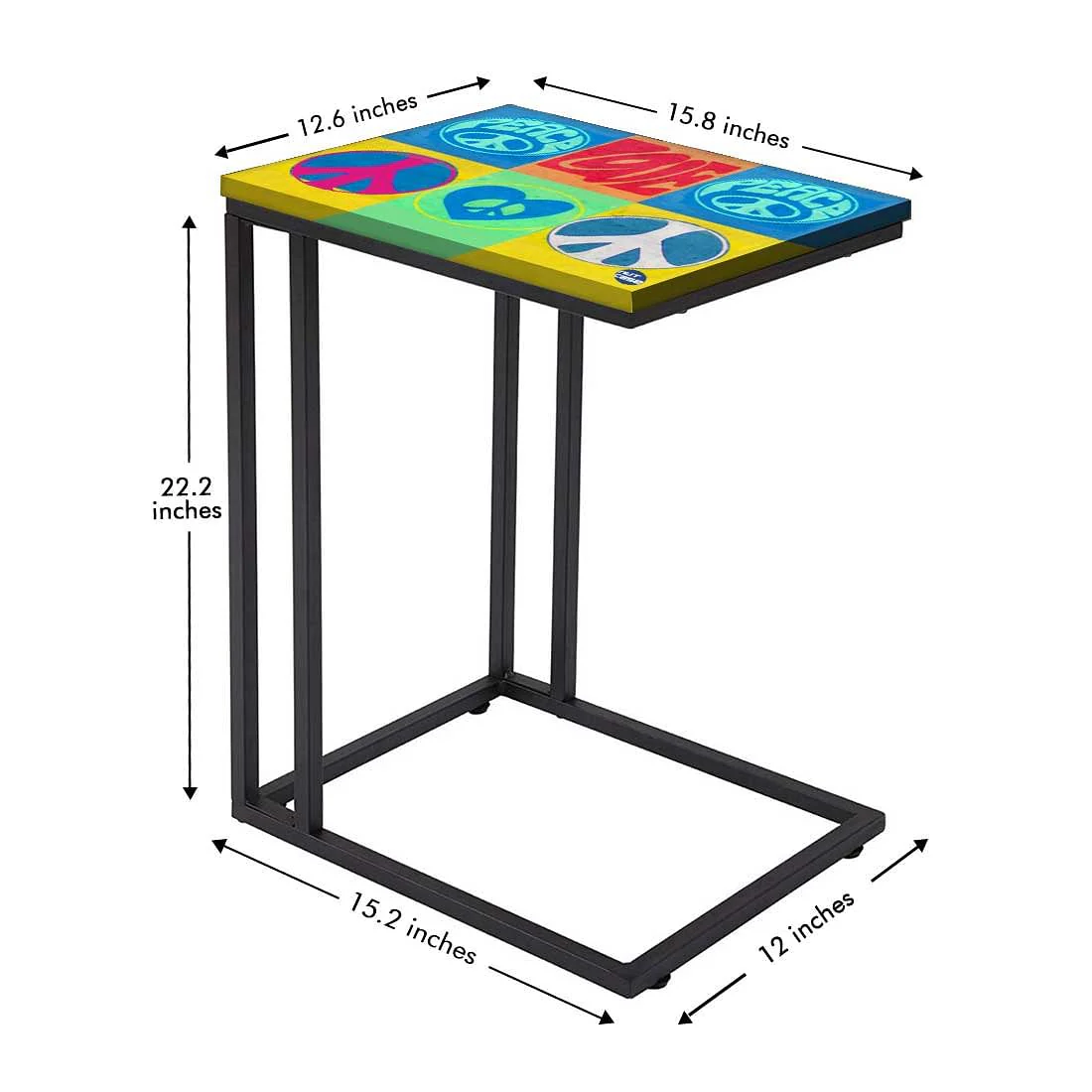 Latest C Shaped Coffee Table - Peace Love - Image 5