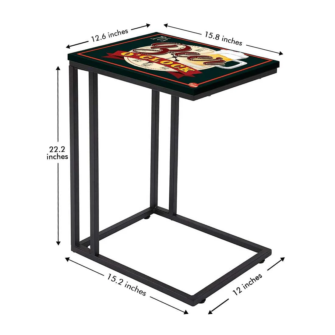 C Shaped Side Table For Sofa - Beer O'Clock - Image 5