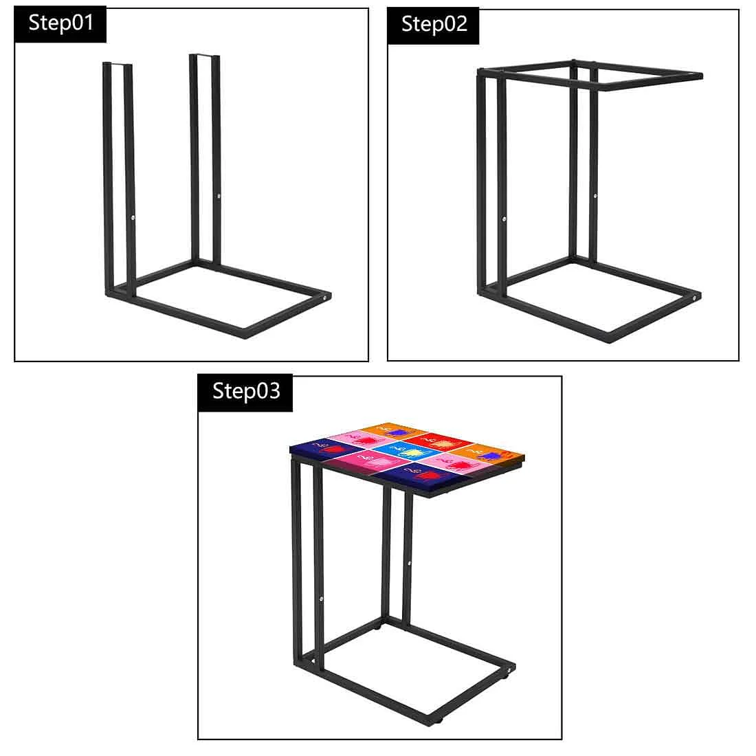 C Shaped End Table For Sofa - Cup of Tea - Image 7