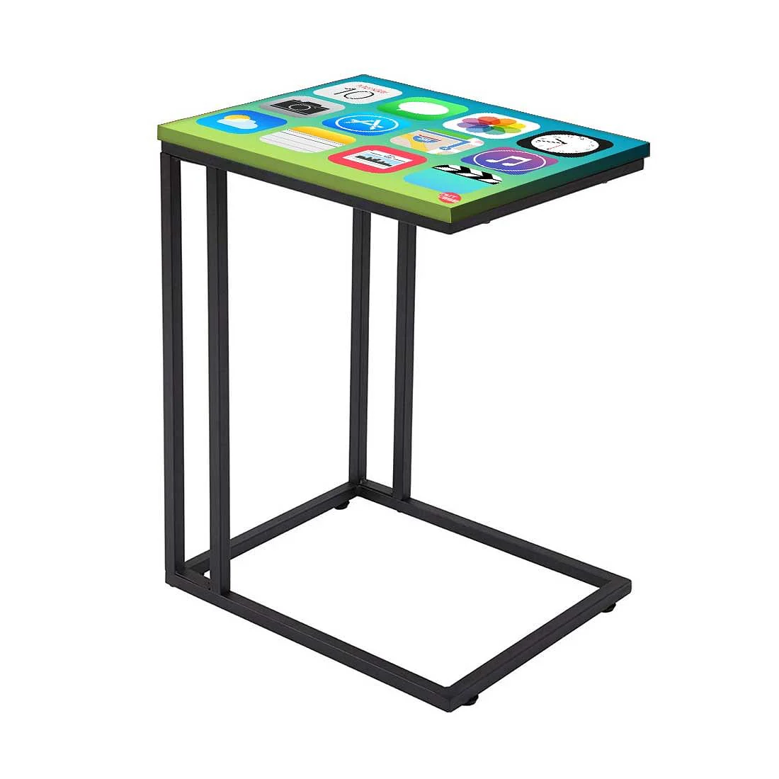Designer Black Metal C Table -  Icons - Image 2