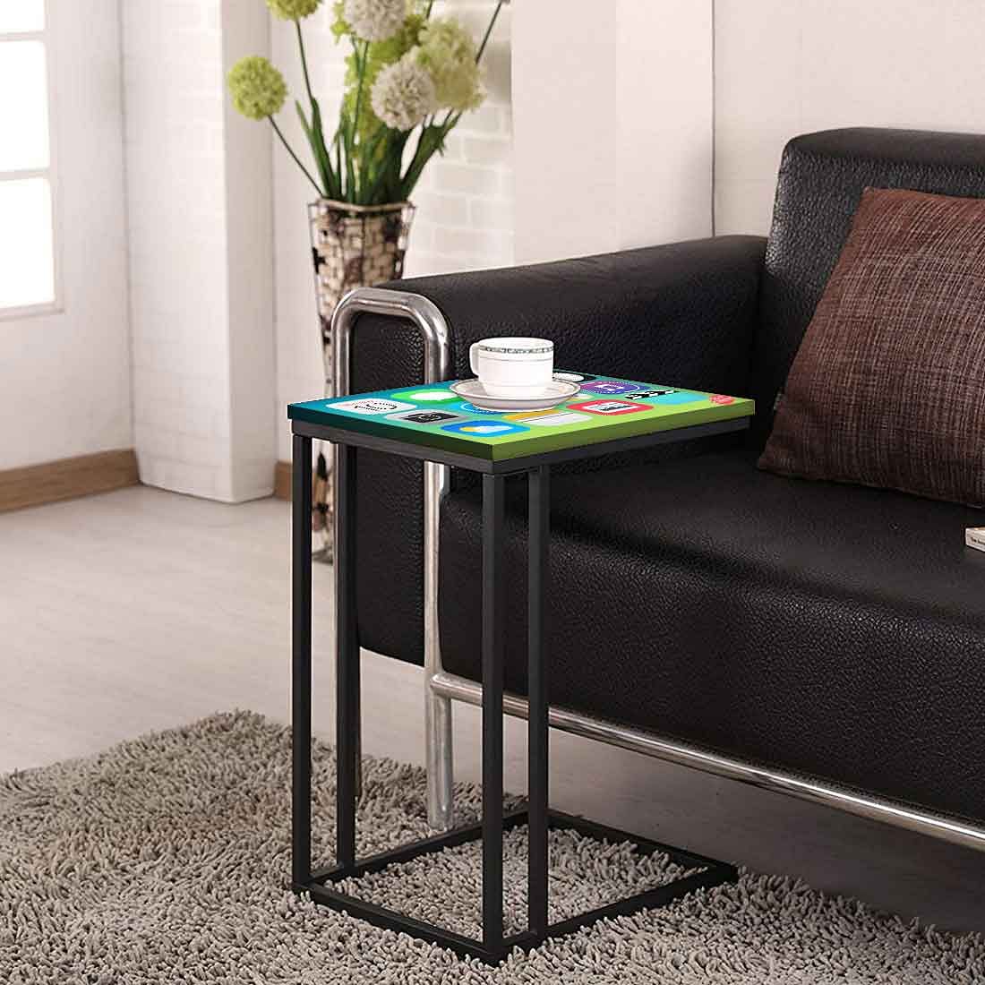 Designer Black Metal C Table -  Icons - Image 4