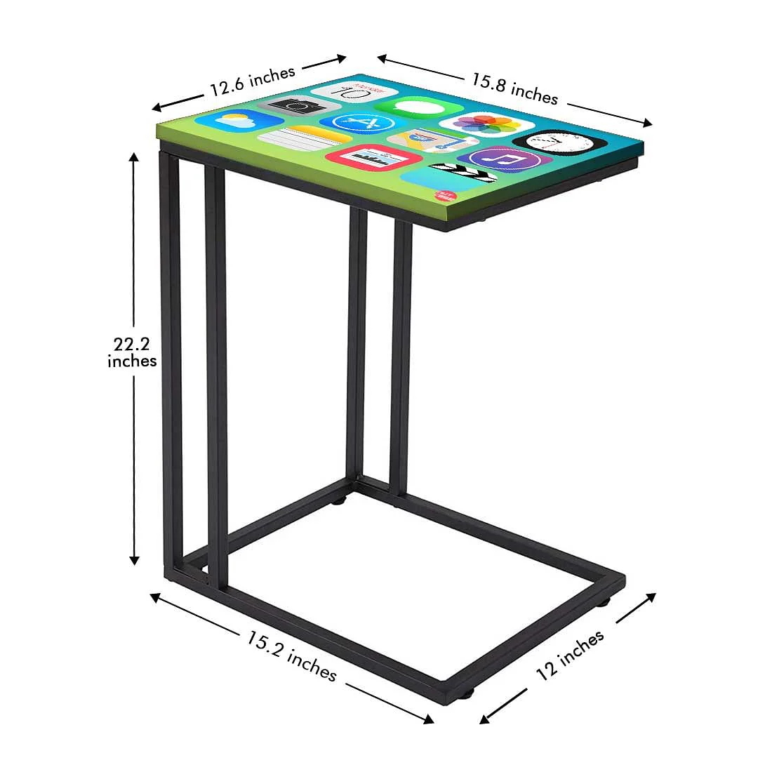 Designer Black Metal C Table -  Icons - Image 5